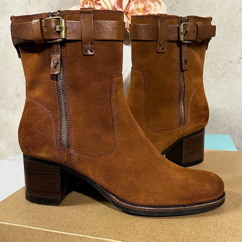 NWT Trask Suede and Leather Ankle Boots - Size 7.5
